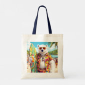 Fantasy Knuffelige Ijsbeer Strand Tote Bag (Achterkant)
