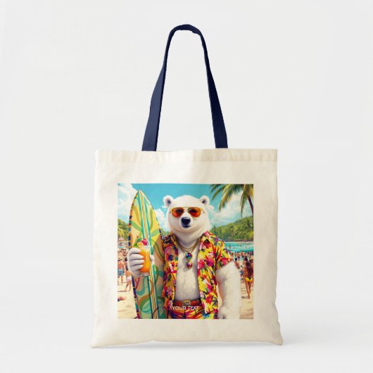 Fantasy Knuffelige Ijsbeer Strand Tote Bag (Voorkant)