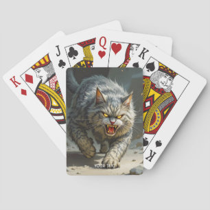 Fantasy Knuffelstenen Boze Kat Pokerkaarten