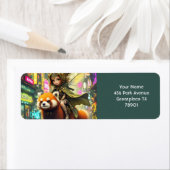 Fantasy Knuffige Wilde Panda Rit Etiket (Insitu)