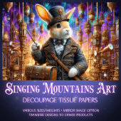 Fantasy Konijn Mechanische Steampunk Decoupage Tissuepapier