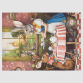 Fantasy Konijn Tea Party Dier Decoupage Tissuepapier (Voorkant)
