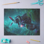 Fantasy konijntje in motorfiets tissuepapier (Craft)