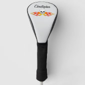 Fantasy kunst schedel en vlammen ontwerp golfheadcover (Voorkant)