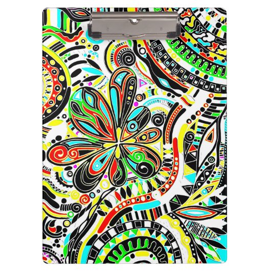 Fantasy-kunst schetsen - Abstracte bloemen 3 Klembord (Voorkant)
