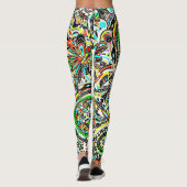 Fantasy-kunst schetsen - Abstracte bloemen 3 Leggings (Achterkant)