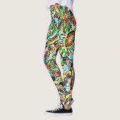 Fantasy-kunst schetsen - Abstracte bloemen 3 Leggings (Links)