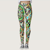 Fantasy-kunst schetsen - Abstracte bloemen 3 Leggings (Voorkant)