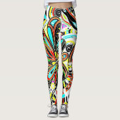 Fantasy Kunst Schetsen - Abstracte Bloemen 3 Leggings (Voorkant)