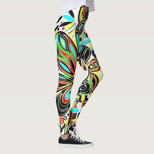 Fantasy Kunst Schetsen - Abstracte Bloemen 3 Leggings (Rechts)