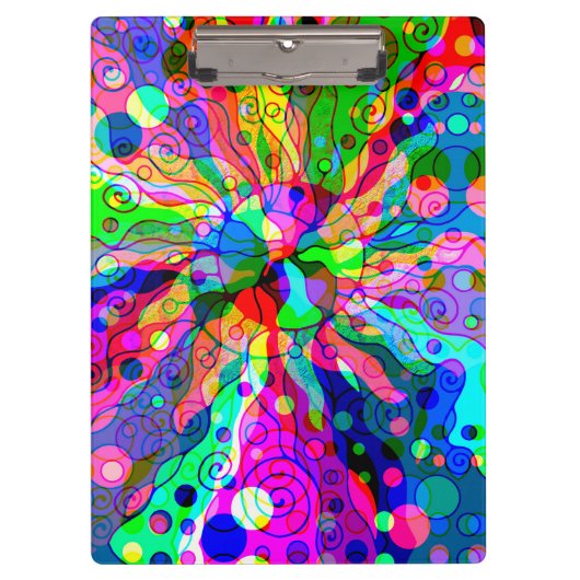 Fantasy-kunst schetsen - Abstracte Neon Shift 1 Klembord (Voorkant)