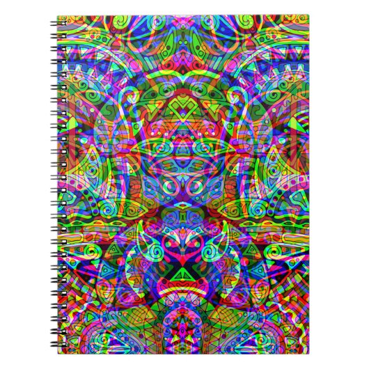 Fantasy-kunst schetsen - Abstracte Neon Shift 3 Notitieboek (Voorkant)