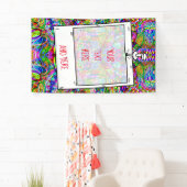 Fantasy-kunst schetsen - Abstracte Neon Shift 3 Spandoek (Insitu)