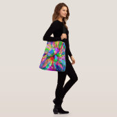 Fantasy-kunst schetsen - Abstracte Neonverschuivin Crossbody Tas (Op model)
