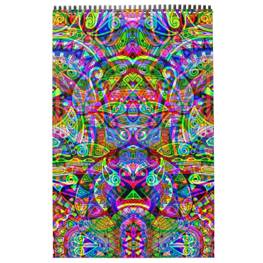 Fantasy-kunst schetsen - Abstracte Neonverschuivin Kalender (Hoes)