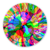 Fantasy-kunst schetsen - Abstracte Neonverschuivin Keramische Knop (Voorkant)