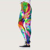 Fantasy-kunst schetsen - Abstracte Neonverschuivin Leggings (Links)
