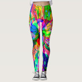 Fantasy-kunst schetsen - Abstracte Neonverschuivin Leggings (Voorkant)