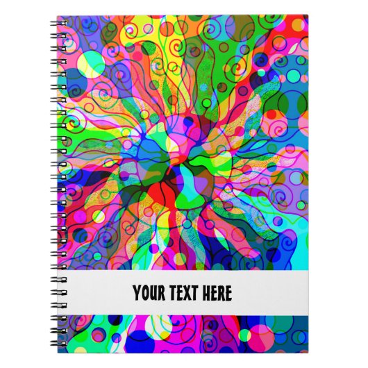 Fantasy-kunst schetsen - Abstracte Neonverschuivin Notitieboek (Voorkant)
