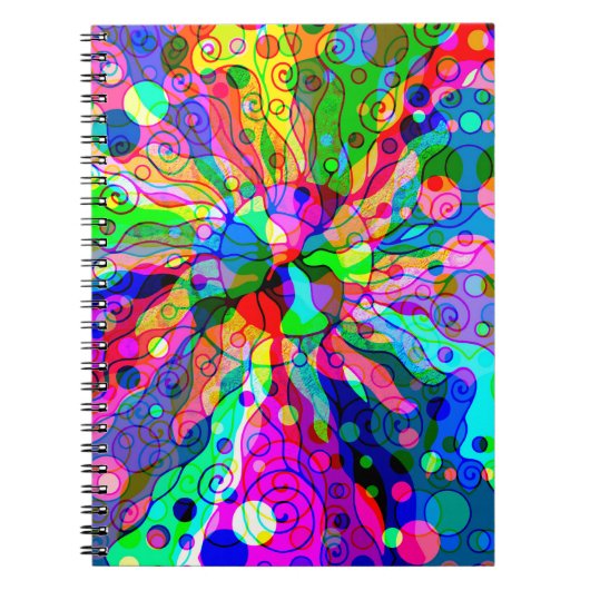 Fantasy-kunst schetsen - Abstracte Neonverschuivin Notitieboek (Voorkant)