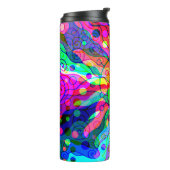 Fantasy-kunst schetsen - Abstracte Neonverschuivin Thermosbeker (Gedraaid links)