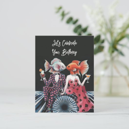 Fantasy kusvis viert verjaardag briefkaart (Staand voorkant)