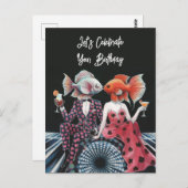 Fantasy kusvis viert verjaardag briefkaart (Voorkant / Achterkant)