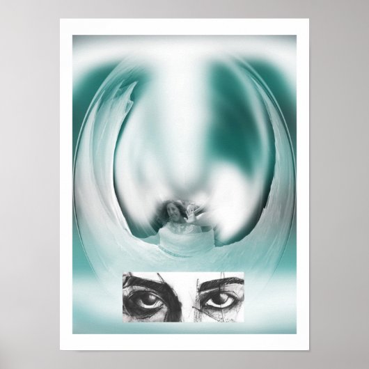 Fantasy lady en ogen kunst poster (Voorkant)