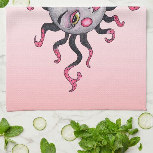  Fantasy Lady Grey Face Pink Lips Cheeks Theedoek (Gevouwen)