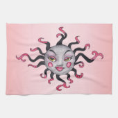  Fantasy Lady Grey Face Pink Lips Cheeks Theedoek (Horizontaal)