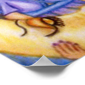 Fantasy Lady Holding Slapende Crescent Moon Poster (Hoek)