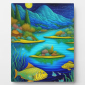 Fantasy Lake Fish Art Tabletop Fotoplaat (Voorkant)