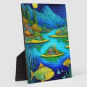 Fantasy Lake Fish Art Tabletop Fotoplaat (Zijkant)