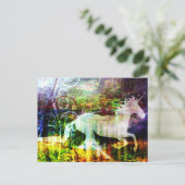  Fantasy Land Fairy Tale Unicorn Briefkaart (Staand voorkant)
