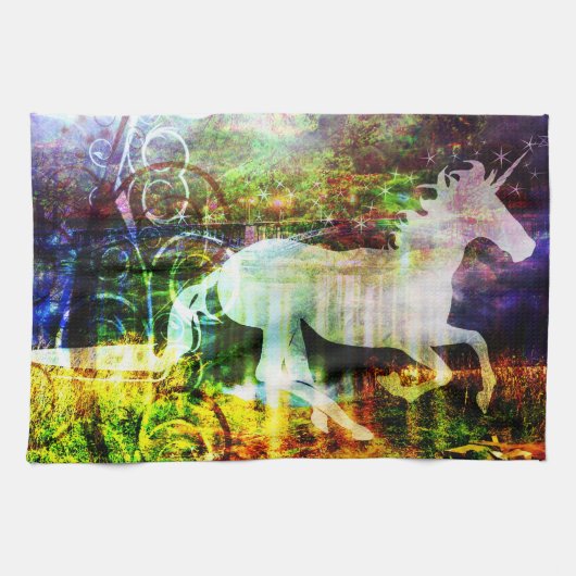 Fantasy Land Fairy Tale Unicorn Kitchen Towel Theedoek (Horizontaal)