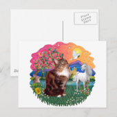 Fantasy Land (ff) - Maine Coon kat (tabby) Briefkaart (Voorkant / Achterkant)