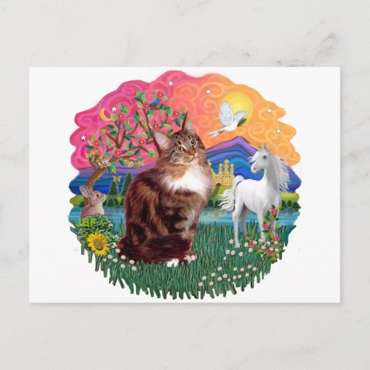 Fantasy Land (ff) - Maine Coon kat (tabby) Briefkaart (Voorkant)
