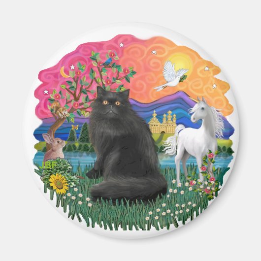 Fantasy Land (ff) - Perzische kat (zwart) Magneet (Voorkant)