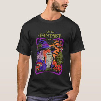 Fantasy Land Tovenaar Paddenstoel Retro Vintage Gr T-shirt