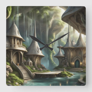 Fantasy Lands Vierkante Klok