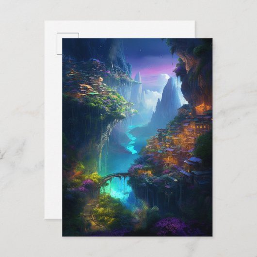 Fantasy Landscape Colorful Surreal Briefkaart (Voorkant / Achterkant)