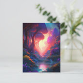 Fantasy Landscape Forest Colorful Surreal Briefkaa Briefkaart (Staand voorkant)
