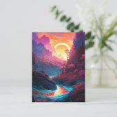 Fantasy Landscape Forest Colorful Surreal Briefkaa Briefkaart (Staand voorkant)