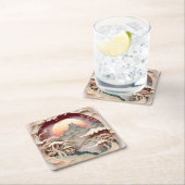 Fantasy Landscape Paper Cut Square Paper Onderzett Kartonnen Onderzetters (Insitu)