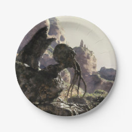 Fantasy landscape papieren bordje