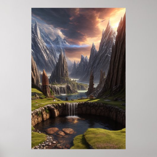 Fantasy Landscape Poster (Voorkant)