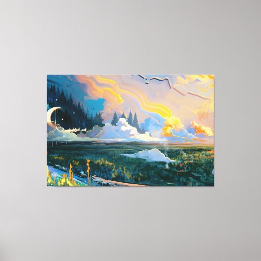 Fantasy Landscape Premium Wrapped Canvas (gloss) Afdruk (Voorkant)