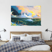 Fantasy Landscape Premium Wrapped Canvas (gloss) Afdruk (Insitu (Slaapkamer))