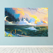 Fantasy Landscape Premium Wrapped Canvas (gloss) Afdruk (Insitu (Houten vloer))