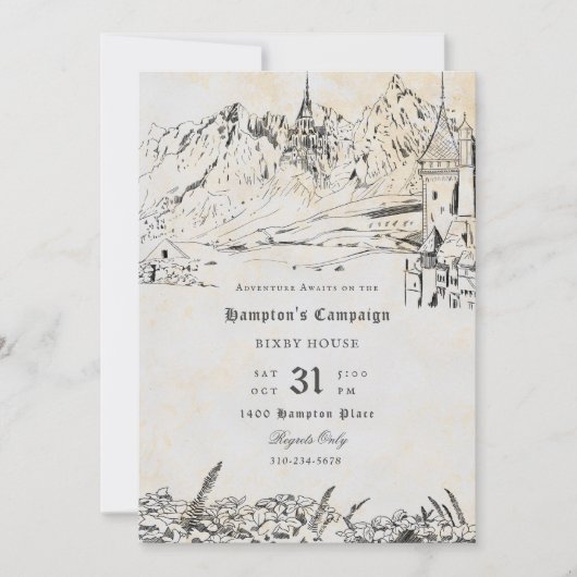 Fantasy Landscape Role Pspelen Game Campaign Kaart (Voorkant)